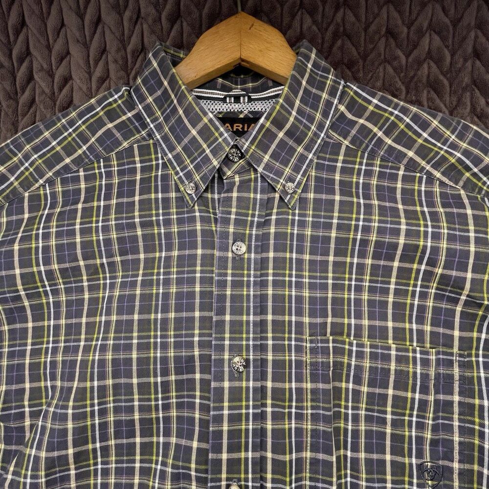 Ariat Pro Series Shirt Mens Large L Long Sleeve Western Button Down Plaid